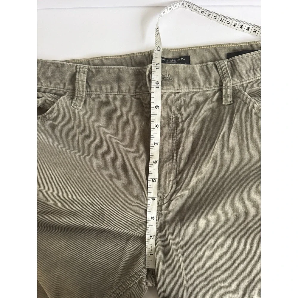 Banana Republic Traveler Corduroy Pants Men's 36x32 Grey Green Wrinkle Resistant